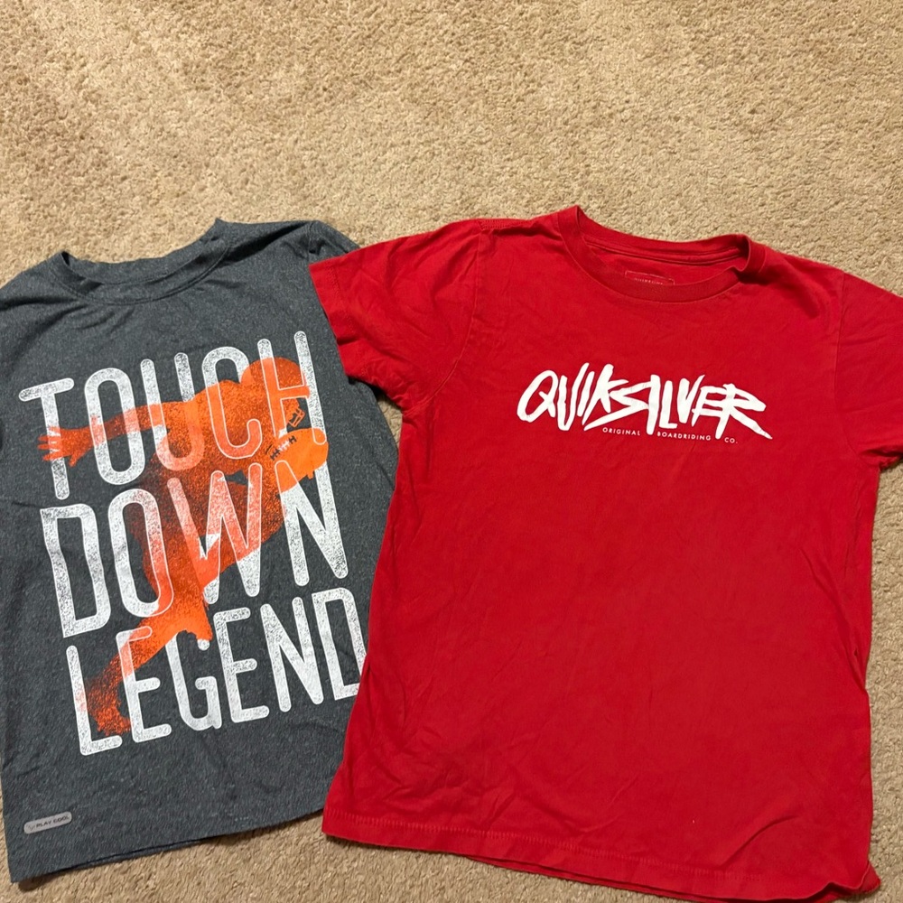 Quiksilver Red Kids T-Shirts lot, boys size Small (7), sports athletic shirts
